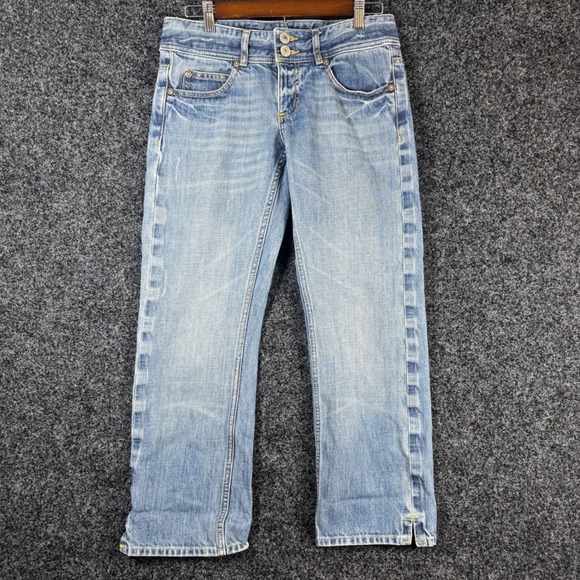 Banana Republic Denim - Banana Republic Womens Blue Denim Straight Leg Jeans Low Rise Size 4 100% Cotton